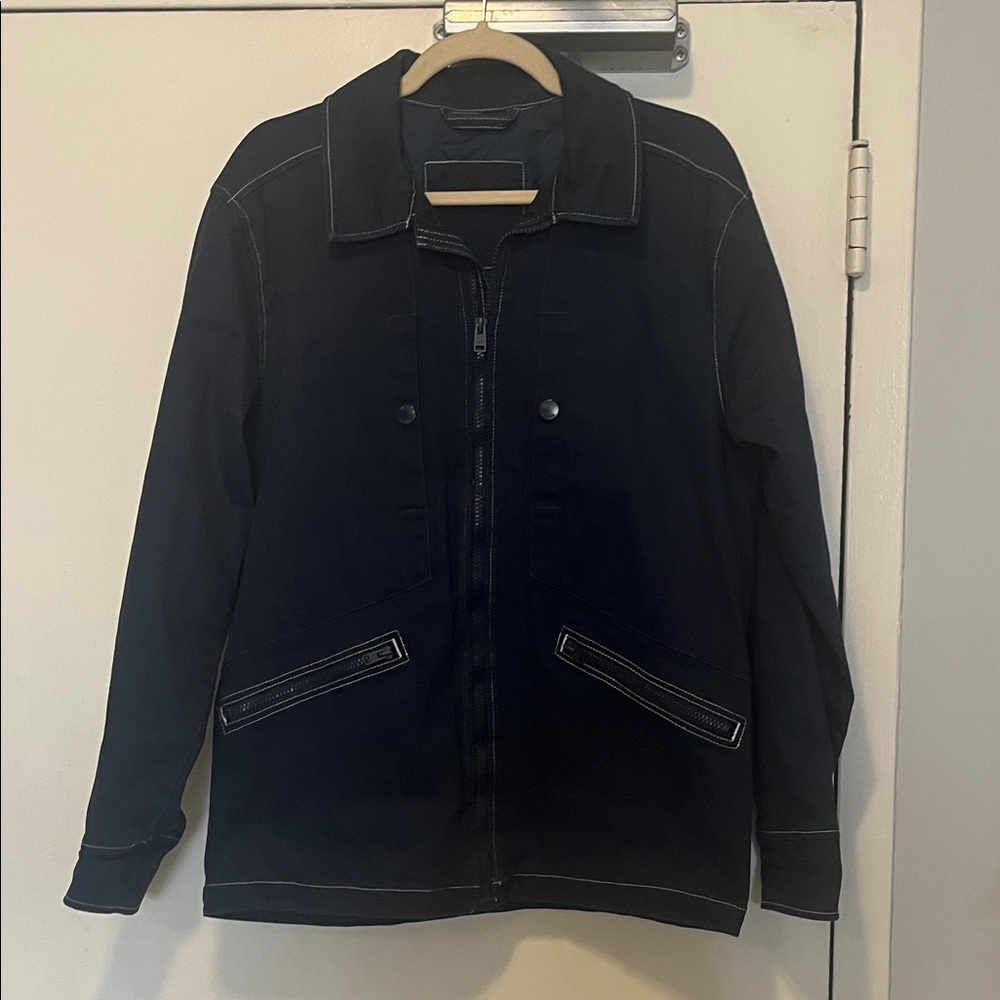 Hollister Men's Blue Zip-Up Shirt Jacket